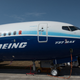A Boeing 737 MAX as displayed during the Farnborough International Airshow 2022 on July 18, 2022.